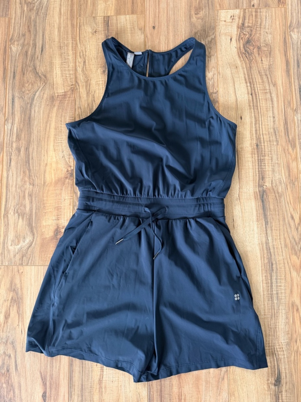 Sweaty Betty Explorer Shorts Romper Navy Athletic Tennis Pickleball Outfit M/8 - Picture 1 of 10